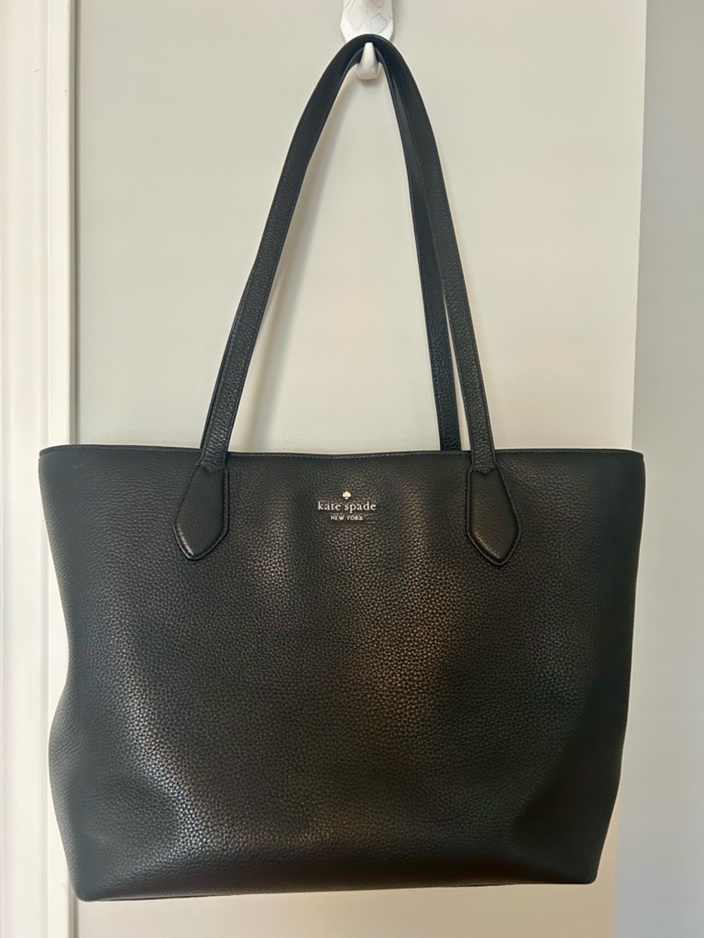 kate spade New York Black Pebbled Leila Leather Tote